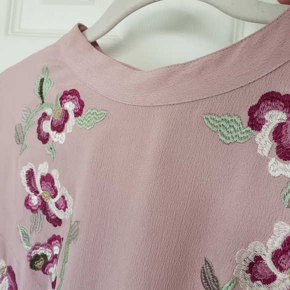 Nanette Lepore Pink Mock Neck Embroidered Dress - Picture 6 of 15